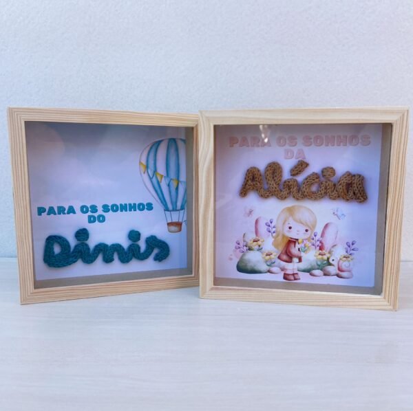Mealheiro personalizado com nome em croche